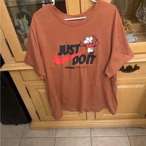 Nike Men's Short Sleeve Tee Rust with Red and Black Graphic